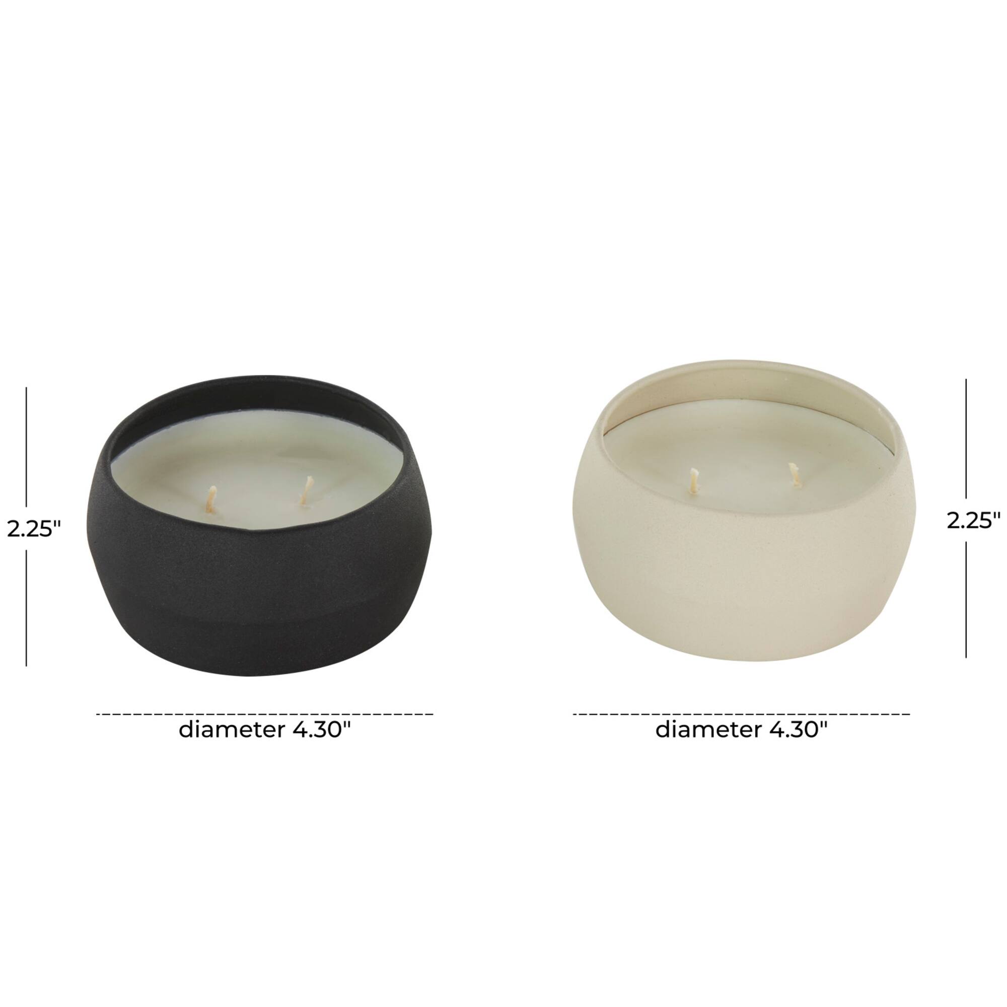 Black & White Apple Cinnamon & Creamy Vanilla Swirl Scented Textured Metal Candle Set